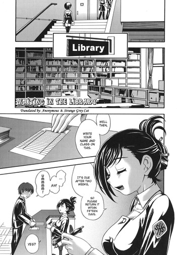 Toshoshitsu de Matteru | Waiting in the Library hentai