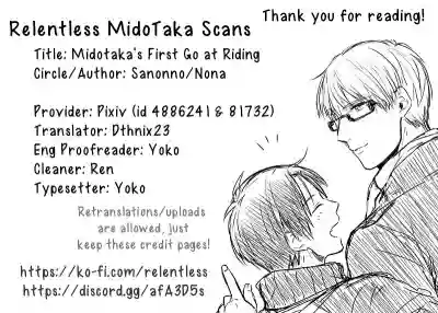 MidoTaka-chan Hajimete no Kijoui no Maki | MidoTaka's First Go at Riding hentai