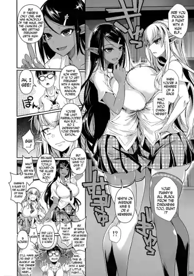 High Elf x High School Shiro x Kuro hentai