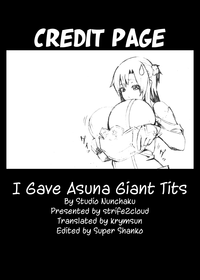 Asuna o Bakunyuu ni Shite Mita | I Gave Asuna Giant Tits hentai